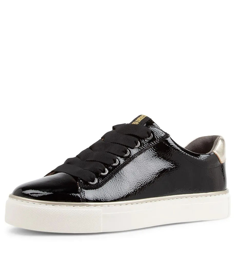Penny Xf Black Gold Patent Leather Sneakers