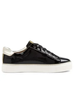 Penny Xf Black Gold Patent Leather Sneakers