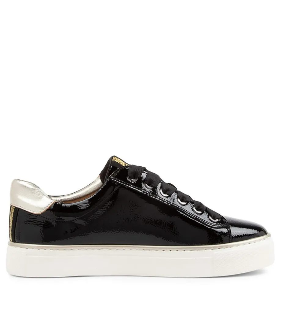 Penny Xf Black Gold Patent Leather Sneakers