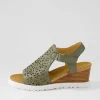 Perynn W Olive Leather Sandals