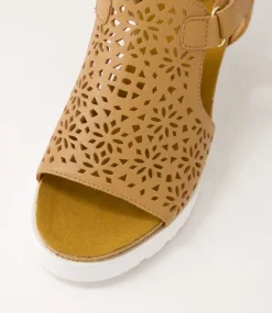 Perynn W Tan Leather Sandals