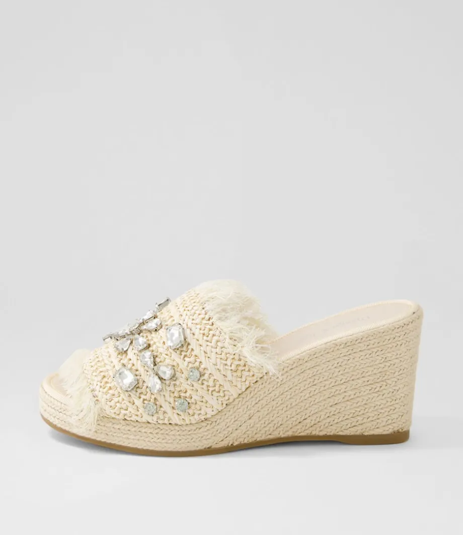 Pitchy Beige Synthetic Raffia Espadrilles