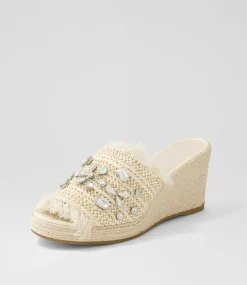 Pitchy Beige Synthetic Raffia Espadrilles