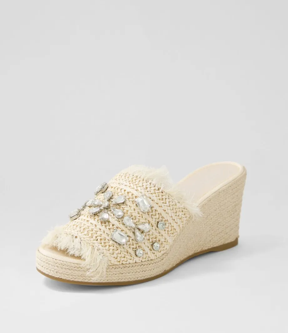 Pitchy Beige Synthetic Raffia Espadrilles