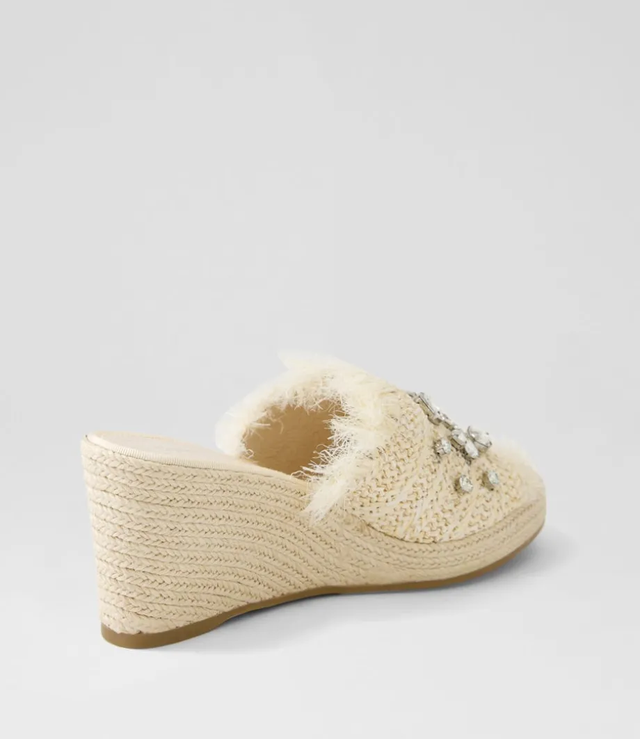 Pitchy Beige Synthetic Raffia Espadrilles