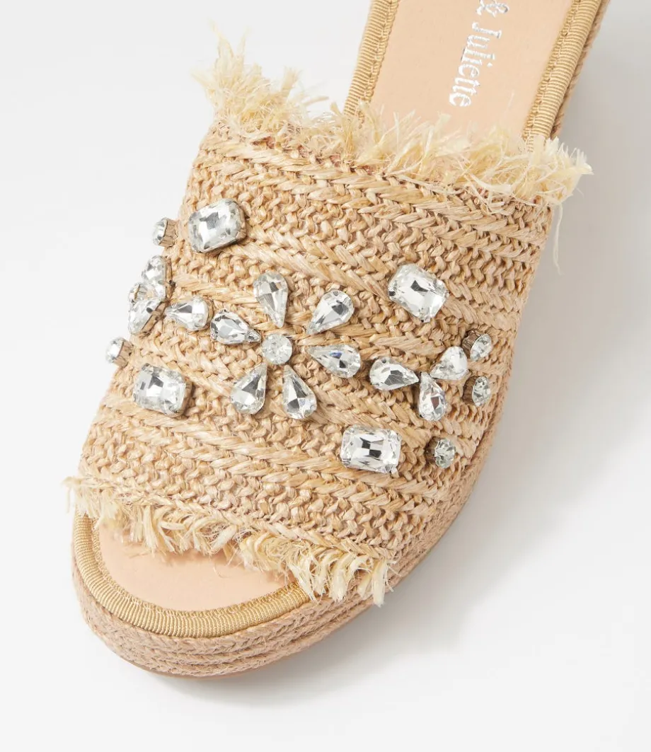 Pitchy Coffee Synthetic Raffia Espadrilles