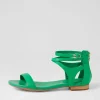 Please Bright Emerald Leather Sandals
