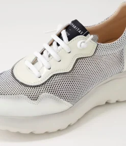 Polinesia 94 Panna White Mesh Leather Sneakers
