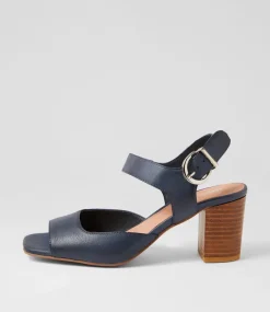 Preezy Navy Leather Sandals