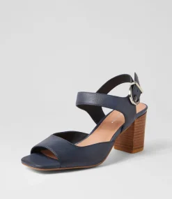 Preezy Navy Leather Sandals