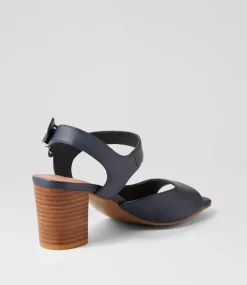 Preezy Navy Leather Sandals