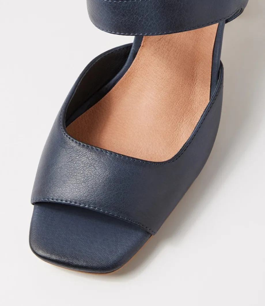 Preezy Navy Leather Sandals