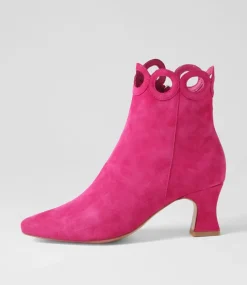 Primson Fuchsia Suede Ankle Boots