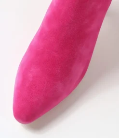 Primson Fuchsia Suede Ankle Boots