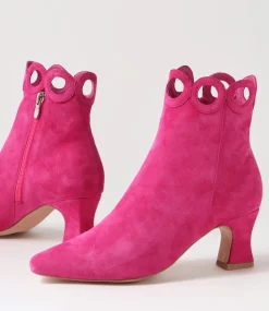 Primson Fuchsia Suede Ankle Boots