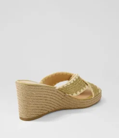 Prindle Coffee Beige Synthetic Raffia Espadrilles