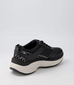 Pro Black Leather Textile Sneakers