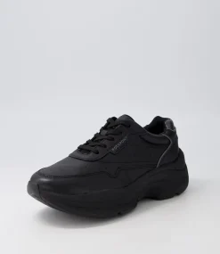 Pro Walker Premium Black Leather Sneakers