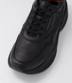 Pro Walker Premium Black Leather Sneakers