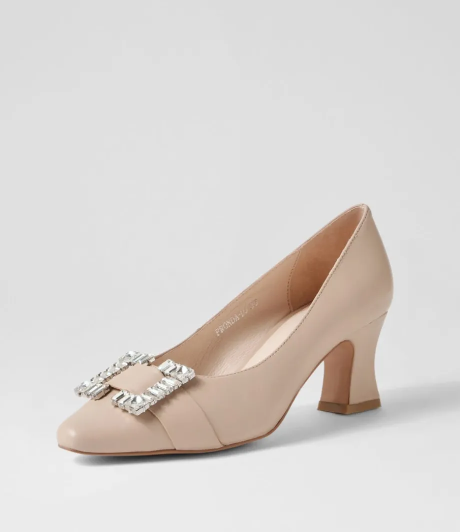 Pronda Nude Leather Heels