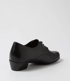 Qessol Xw Black Leather Lace Up Heels