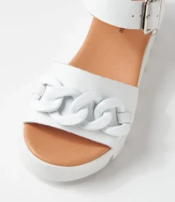 Racassy White Leather Sandals