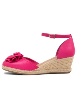 Raggie Fuchsia Natural Rope Leather Wedges