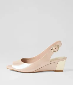 Raite Nude Shimmer Leather Sandals