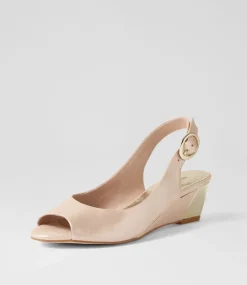 Raite Nude Shimmer Leather Sandals