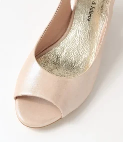 Raite Nude Shimmer Leather Sandals