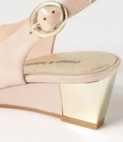 Raite Nude Shimmer Leather Sandals