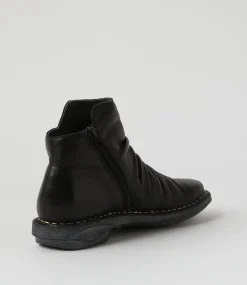 Rarar Black Leather Ankle Boots