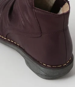 Rarar Purple Leather Ankle Boots