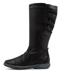 Reece Black Leather Knee High Boots