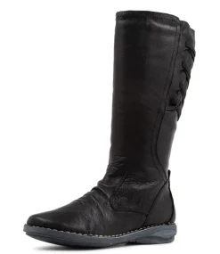 Reece Black Leather Knee High Boots