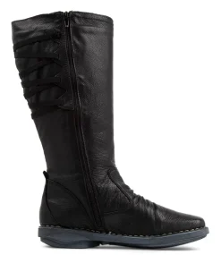 Reece Black Leather Knee High Boots