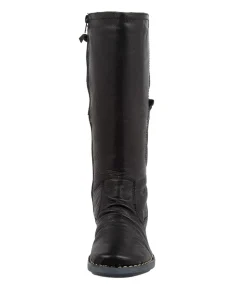 Reece Black Leather Knee High Boots