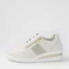 Reehale White Silver Leather Jewels Sneakers