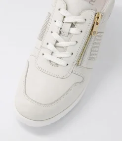 Reehale White Silver Leather Jewels Sneakers