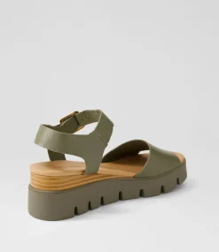 Reesen Olive Leather Sandals
