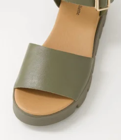 Reesen Olive Leather Sandals