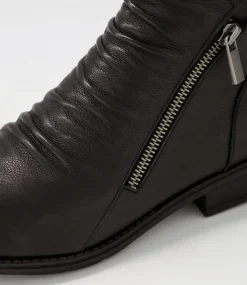 Renu Black Leather Ankle Boots