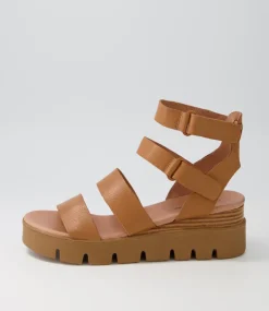 Rhean Dark Tan Leather Sandals