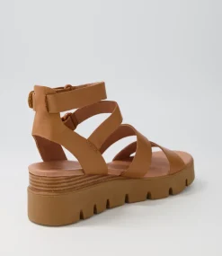 Rhean Dark Tan Leather Sandals