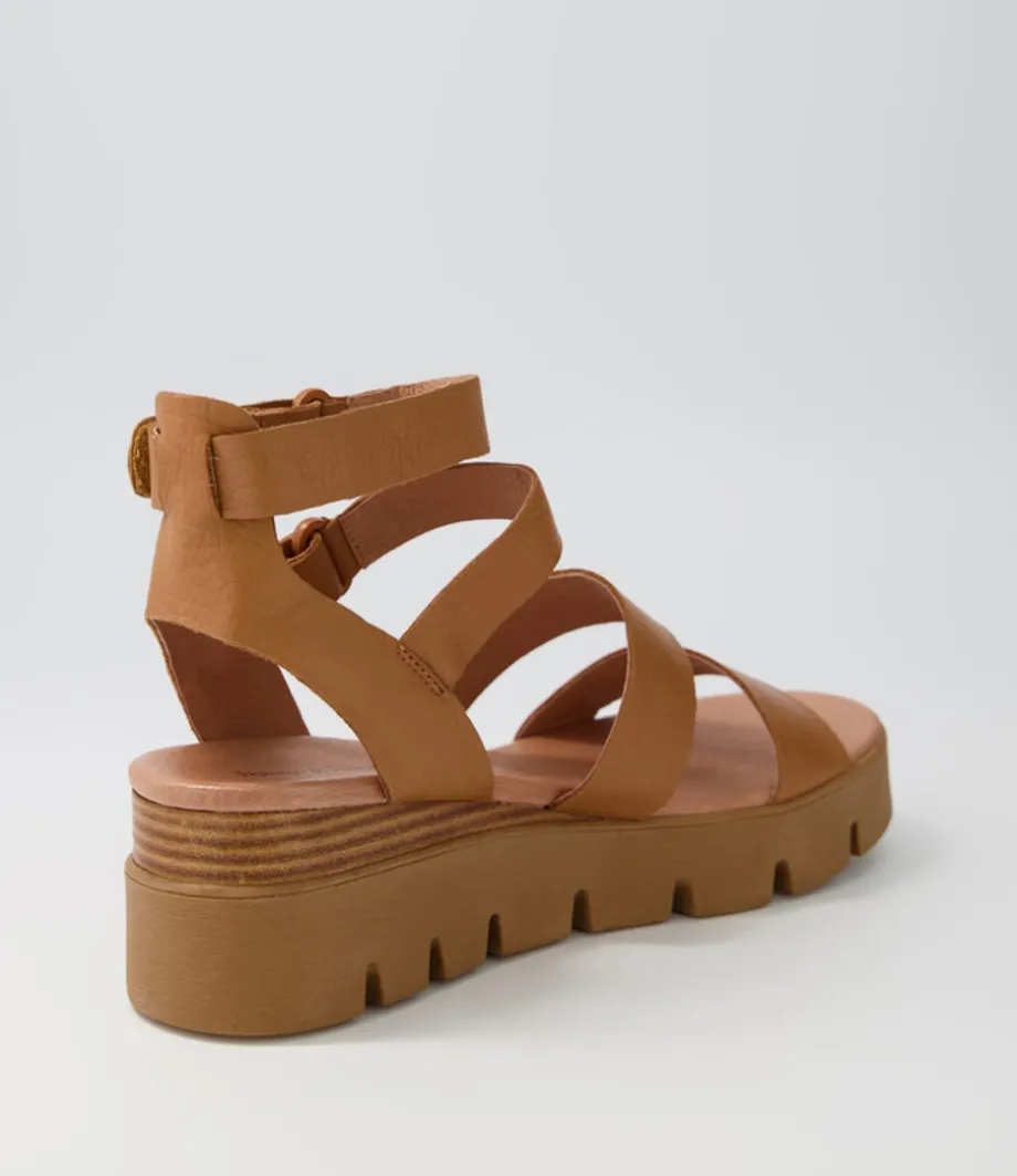 Rhean Dark Tan Leather Sandals