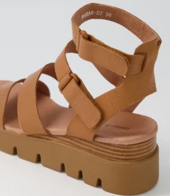 Rhean Dark Tan Leather Sandals