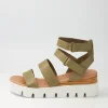 Rhean Khaki Leather Sandals