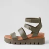 Rhean Olive Leather Sandals