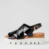Riku Black Natural White Patent Sandals