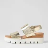 Rillow Gold White Mirror Leather Sandals